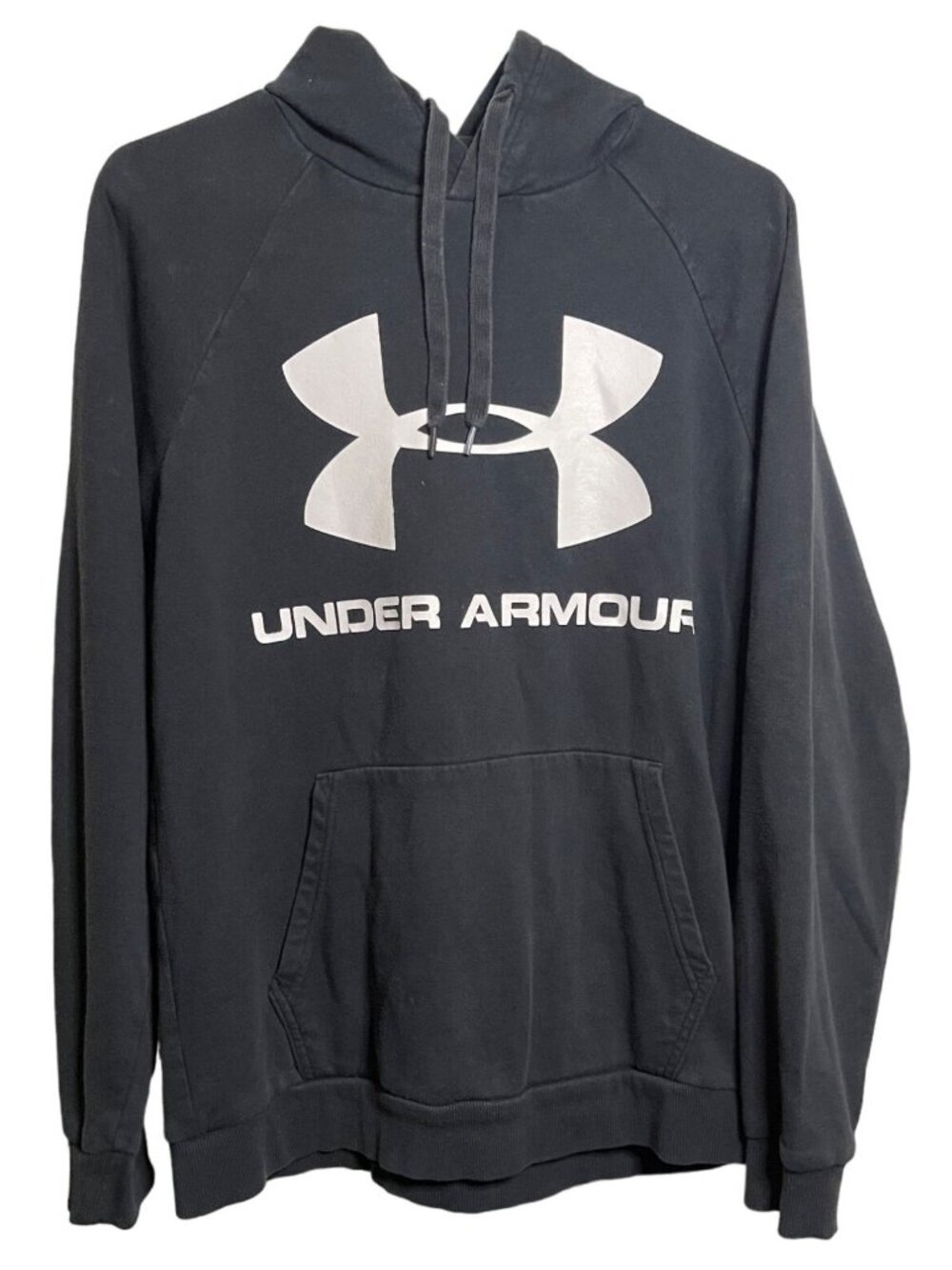 Mens Black Hoodie Pullover Sweatshirt Mens Size Medium Under Armour - Picture 5 of 13